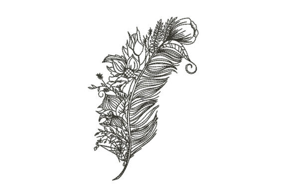 Feather: Elegant Floral Embroidery for Boutique Apparel