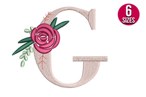 Floral Alphabet G Letter: Elegant Wedding Monogram